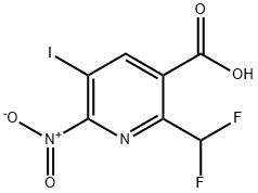 2-(Difluoromethyl)-5-iodo-6-nitropyridine-3-carboxylic acid Structure