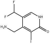 4-(Aminomethyl)-5-(difluoromethyl)-2-hydroxy-3-iodopyridine Structure