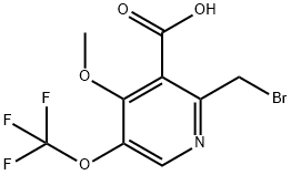 2-(Bromomethyl)-4-methoxy-5-(trifluoromethoxy)pyridine-3-carboxylic acid Structure