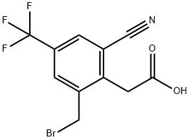 2-Bromomethyl-6-cyano-4-(trifluoromethyl)phenylacetic acid Structure