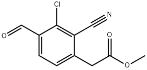 Methyl 3-chloro-2-cyano-4-formylphenylacetate Structure