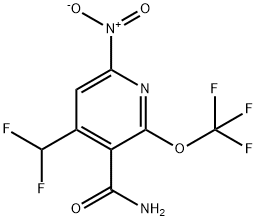 4-(Difluoromethyl)-6-nitro-2-(trifluoromethoxy)pyridine-3-carboxamide Structure