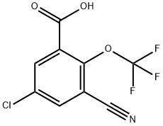 5-Chloro-3-cyano-2-(trifluoromethoxy)benzoic acid Structure