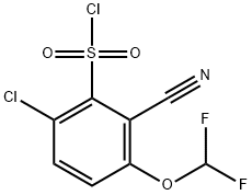 6-Chloro-2-cyano-3-(difluoromethoxy)benzenesulfonyl chloride Structure