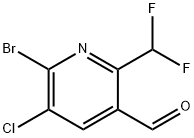 2-Bromo-3-chloro-6-(difluoromethyl)pyridine-5-carboxaldehyde Structure