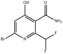 6-Bromo-2-(difluoromethyl)-4-hydroxypyridine-3-carboxamide Structure