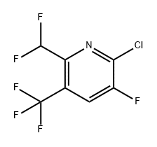 Pyridine, 2-chloro-6-(difluoromethyl)-3-fluoro-5-(trifluoromethyl)- 구조식 이미지