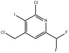 2-Chloro-4-(chloromethyl)-6-(difluoromethyl)-3-iodopyridine Structure