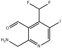 2-(Aminomethyl)-4-(difluoromethyl)-5-iodopyridine-3-carboxaldehyde Structure