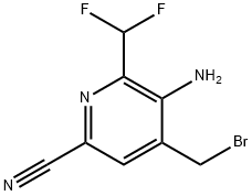 3-Amino-4-(bromomethyl)-6-cyano-2-(difluoromethyl)pyridine Structure