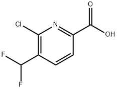 2-Pyridinecarboxylic acid, 6-chloro-5-(difluoromethyl)- 구조식 이미지