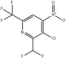 3-Chloro-2-(difluoromethyl)-4-nitro-6-(trifluoromethyl)pyridine Structure