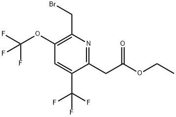 Ethyl 2-(bromomethyl)-3-(trifluoromethoxy)-5-(trifluoromethyl)pyridine-6-acetate Structure