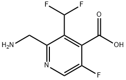 2-(Aminomethyl)-3-(difluoromethyl)-5-fluoropyridine-4-carboxylic acid Structure