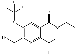 Ethyl 2-(aminomethyl)-6-(difluoromethyl)-3-(trifluoromethoxy)pyridine-5-carboxylate Structure