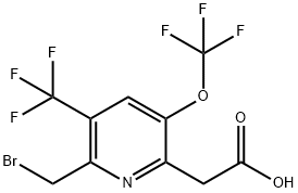 2-(Bromomethyl)-5-(trifluoromethoxy)-3-(trifluoromethyl)pyridine-6-acetic acid Structure