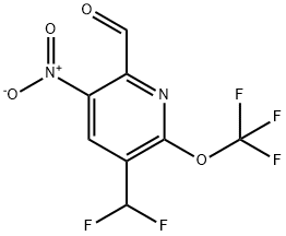 3-(Difluoromethyl)-5-nitro-2-(trifluoromethoxy)pyridine-6-carboxaldehyde Structure