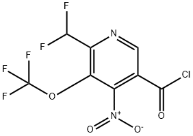 2-(Difluoromethyl)-4-nitro-3-(trifluoromethoxy)pyridine-5-carbonyl chloride Structure