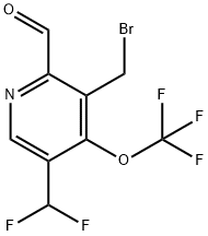 3-(Bromomethyl)-5-(difluoromethyl)-4-(trifluoromethoxy)pyridine-2-carboxaldehyde Structure