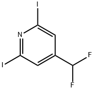 Pyridine, 4-(difluoromethyl)-2,6-diiodo- Structure