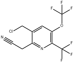 3-(Chloromethyl)-5-(trifluoromethoxy)-6-(trifluoromethyl)pyridine-2-acetonitrile Structure