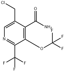 5-(Chloromethyl)-3-(trifluoromethoxy)-2-(trifluoromethyl)pyridine-4-carboxamide Structure