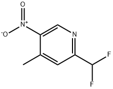 Pyridine, 2-(difluoromethyl)-4-methyl-5-nitro- Structure