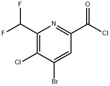 4-Bromo-3-chloro-2-(difluoromethyl)pyridine-6-carbonyl chloride Structure