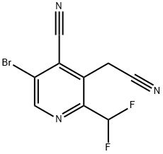 5-Bromo-4-cyano-2-(difluoromethyl)pyridine-3-acetonitrile Structure