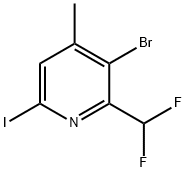 3-Bromo-2-(difluoromethyl)-6-iodo-4-methylpyridine Structure