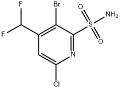 3-Bromo-6-chloro-4-(difluoromethyl)pyridine-2-sulfonamide Structure