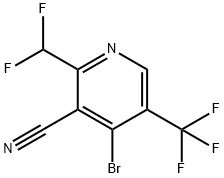 4-Bromo-3-cyano-2-(difluoromethyl)-5-(trifluoromethyl)pyridine Structure