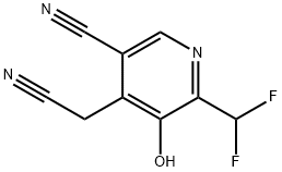 5-Cyano-2-(difluoromethyl)-3-hydroxypyridine-4-acetonitrile Structure