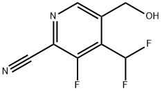2-Cyano-4-(difluoromethyl)-3-fluoropyridine-5-methanol Structure