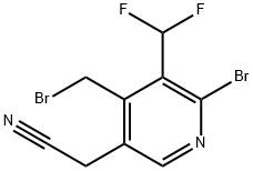 2-Bromo-4-(bromomethyl)-3-(difluoromethyl)pyridine-5-acetonitrile Structure