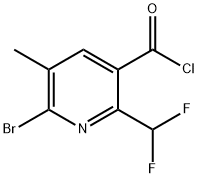 2-Bromo-6-(difluoromethyl)-3-methylpyridine-5-carbonyl chloride Structure