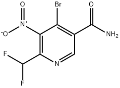 4-Bromo-2-(difluoromethyl)-3-nitropyridine-5-carboxamide Structure