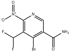 4-Bromo-3-(difluoromethyl)-2-nitropyridine-5-carboxamide Structure