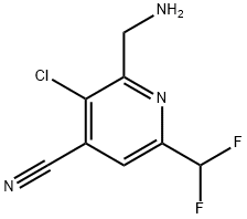 2-(Aminomethyl)-3-chloro-4-cyano-6-(difluoromethyl)pyridine Structure