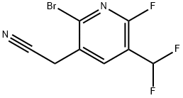 2-Bromo-5-(difluoromethyl)-6-fluoropyridine-3-acetonitrile Structure