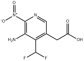 3-Amino-4-(difluoromethyl)-2-nitropyridine-5-acetic acid Structure