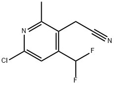 6-Chloro-4-(difluoromethyl)-2-methylpyridine-3-acetonitrile Structure