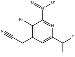 3-Bromo-6-(difluoromethyl)-2-nitropyridine-4-acetonitrile Structure