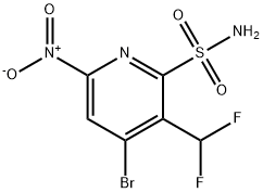 4-Bromo-3-(difluoromethyl)-6-nitropyridine-2-sulfonamide Structure