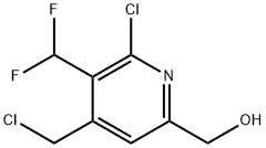 2-Chloro-4-(chloromethyl)-3-(difluoromethyl)pyridine-6-methanol Structure