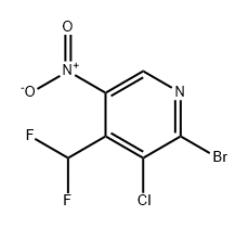 Pyridine, 2-bromo-3-chloro-4-(difluoromethyl)-5-nitro- Structure