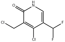 4-Chloro-3-(chloromethyl)-5-(difluoromethyl)-2-hydroxypyridine Structure