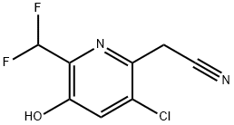 5-Chloro-2-(difluoromethyl)-3-hydroxypyridine-6-acetonitrile Structure