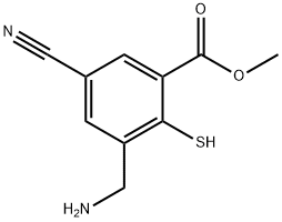 Methyl 3-aminomethyl-5-cyano-2-mercaptobenzoate Structure