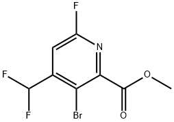 2-Pyridinecarboxylic acid, 3-bromo-4-(difluoromethyl)-6-fluoro-, methyl ester Structure